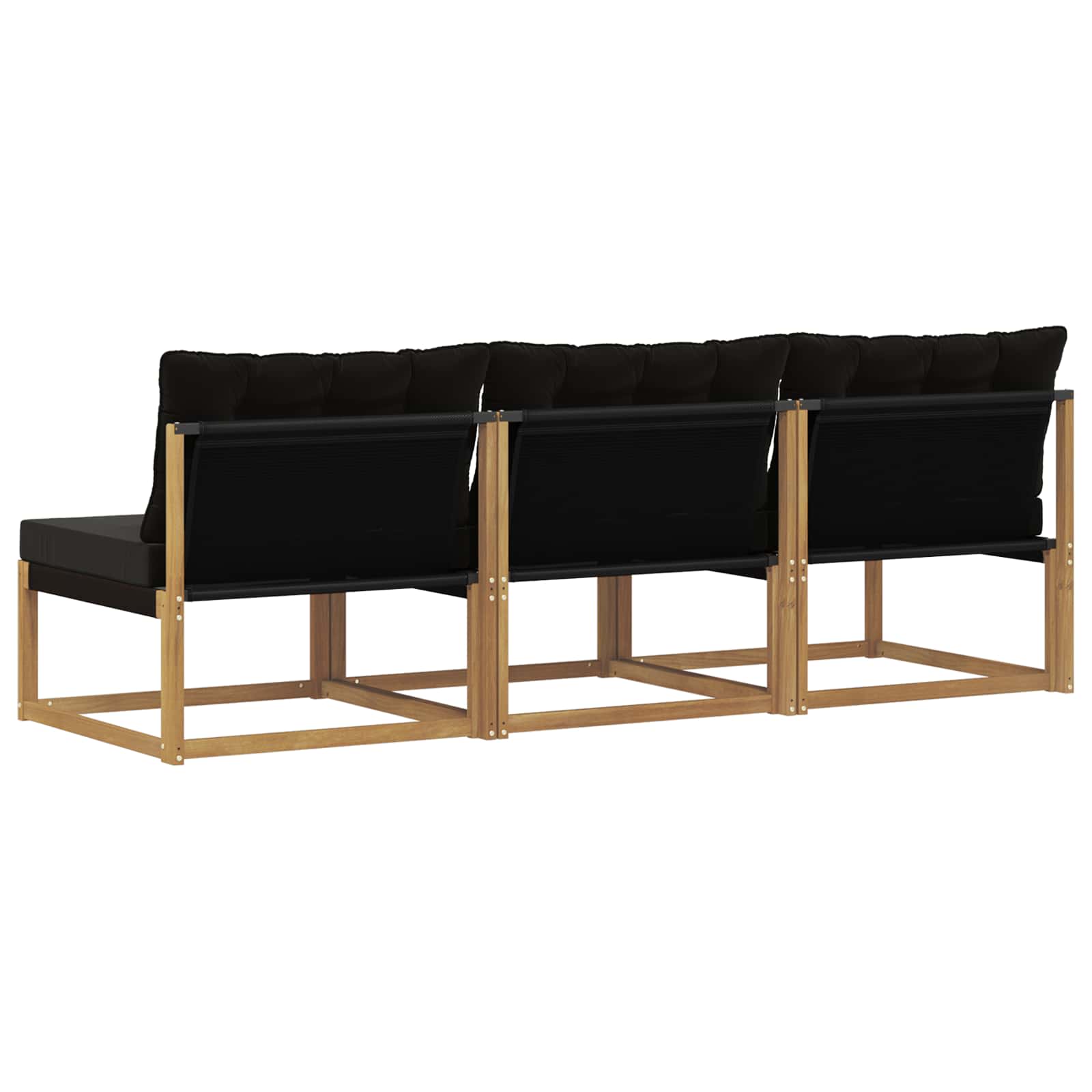 Udendørs Mellem Sofa Massiv akacietræ og Textilene Hvid