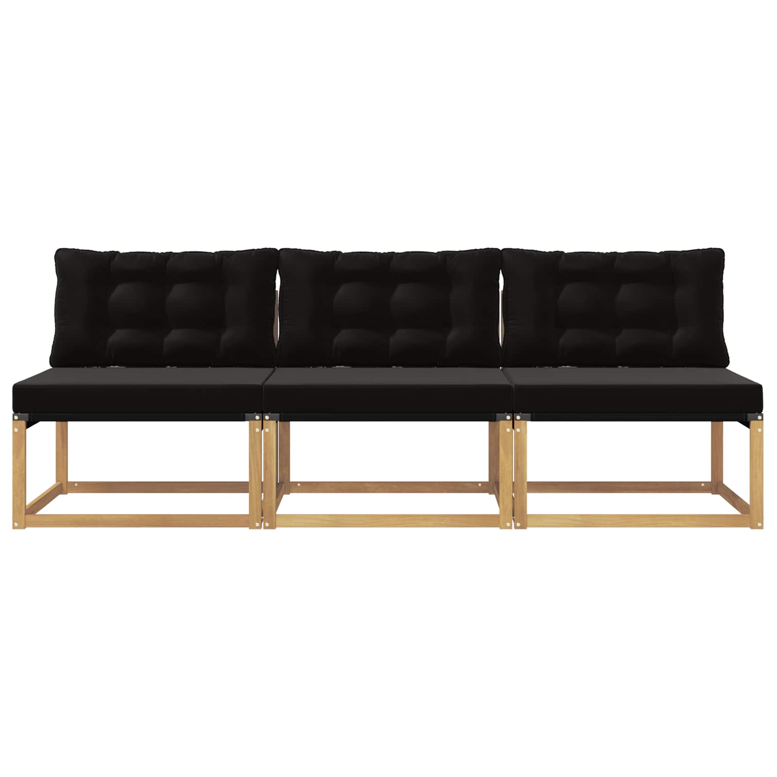 Udendørs Mellem Sofa Massiv akacietræ og Textilene Hvid