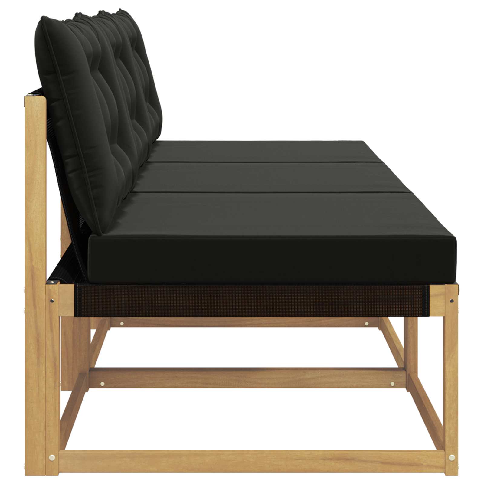 Udendørs Mellem Sofa Massiv akacietræ og Textilene Hvid