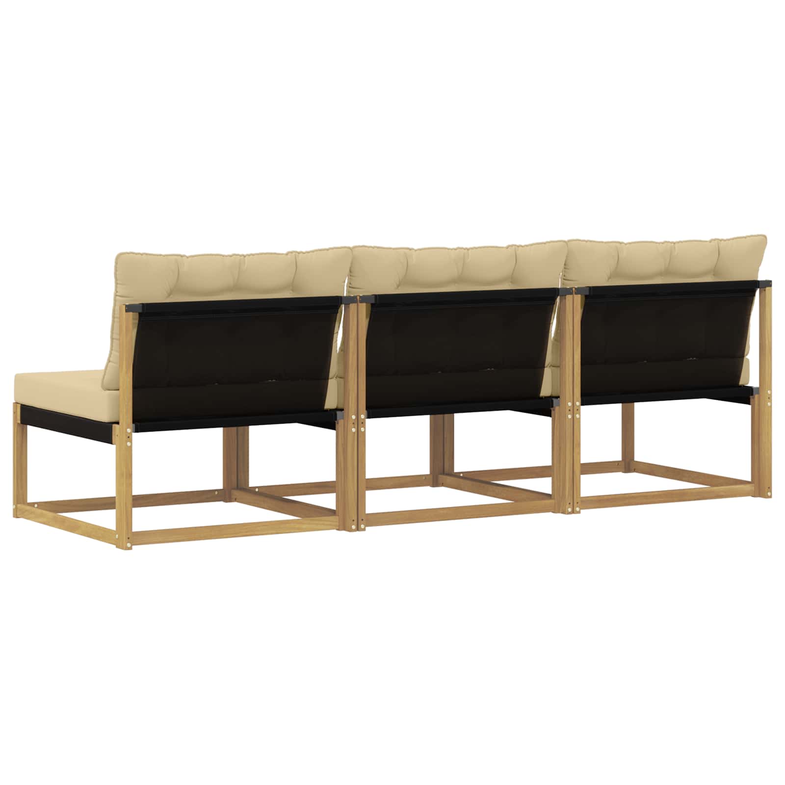 Udendørs Mellem Sofa Massiv akacietræ og Textilene Hvid