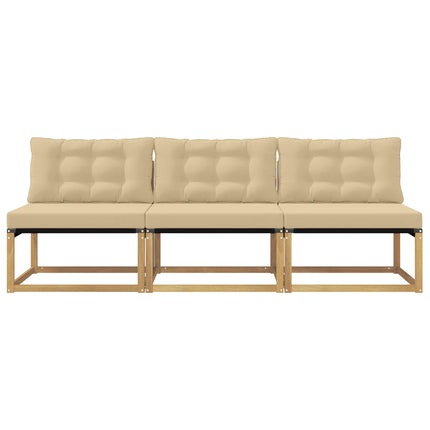 Udendørs Mellem Sofa Massivt Akacietræ Hvid