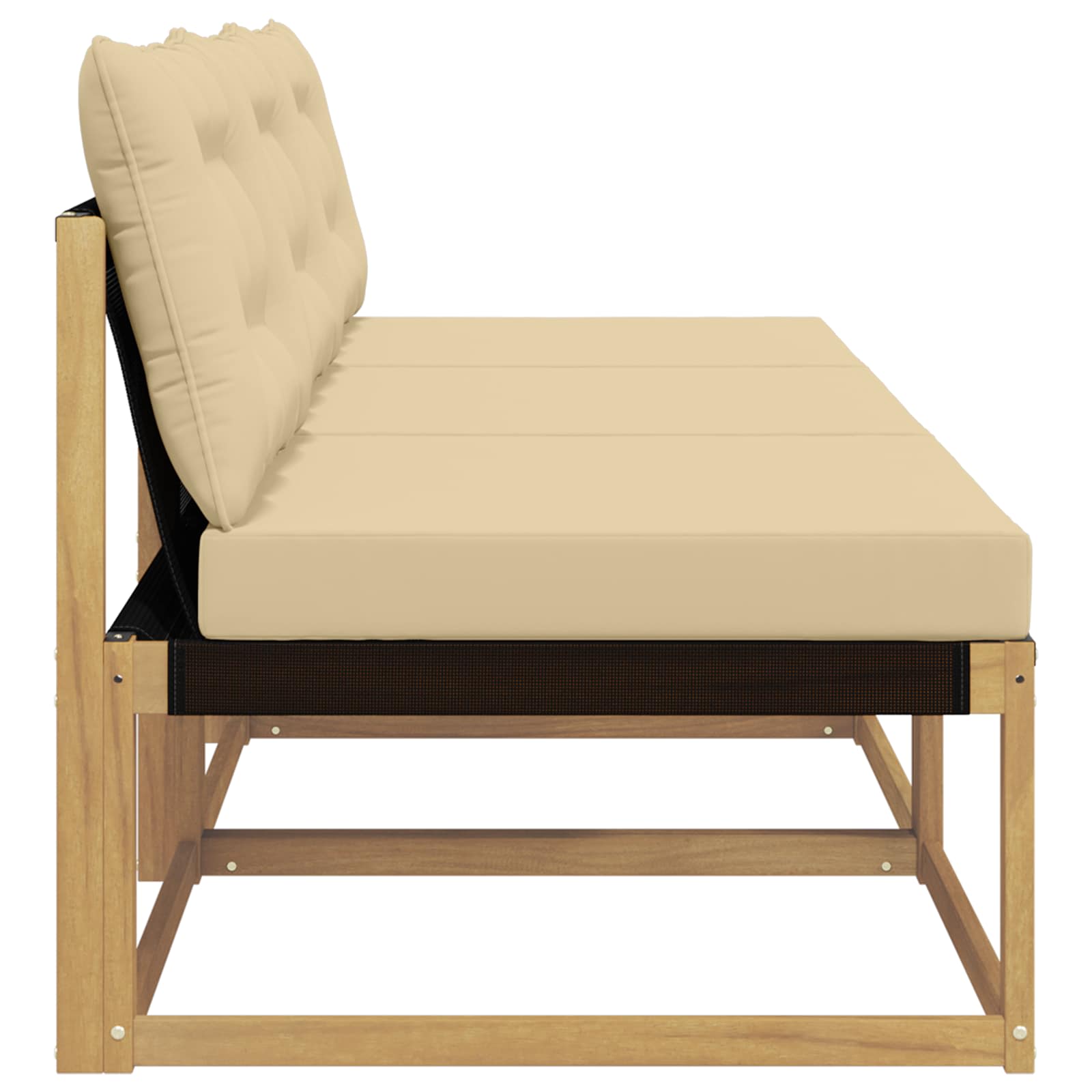 Udendørs Mellem Sofa Massiv akacietræ og Textilene Hvid