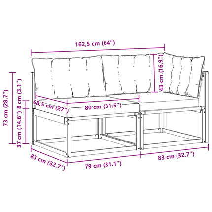 Sektionel sofa enheder med pude Hvid 162,5 x 83 x 73 cm