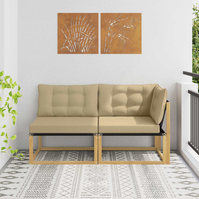 Sektionel sofa enheder med pude Hvid 162,5 x 83 x 73 cm