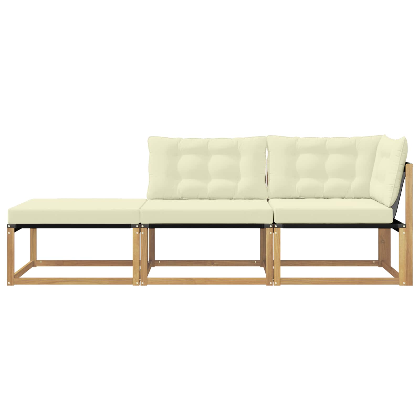 Sektionel sofa enheder med pude Hvid 241,5 x 83 x 73 cm