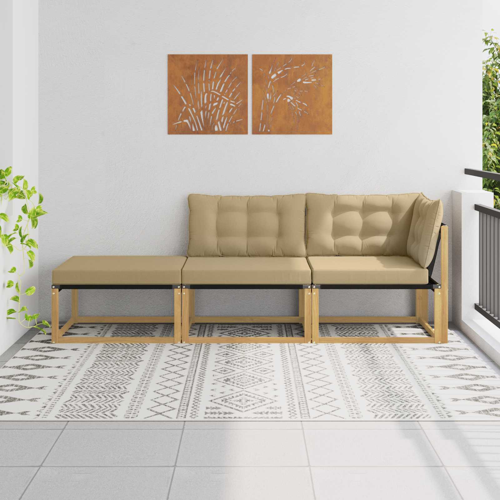 Sektionel sofa enheder med pude Hvid 241,5 x 83 x 73 cm