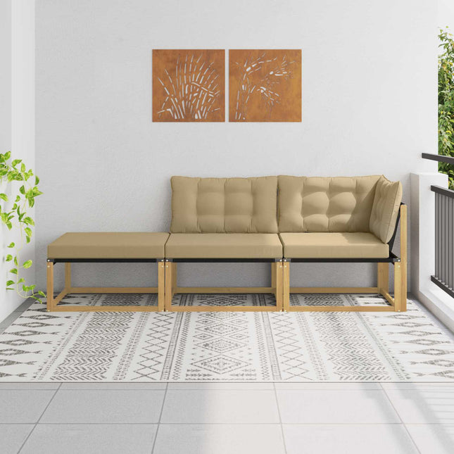 Sektionel sofa enheder med pude Hvid 241,5 x 83 x 73 cm