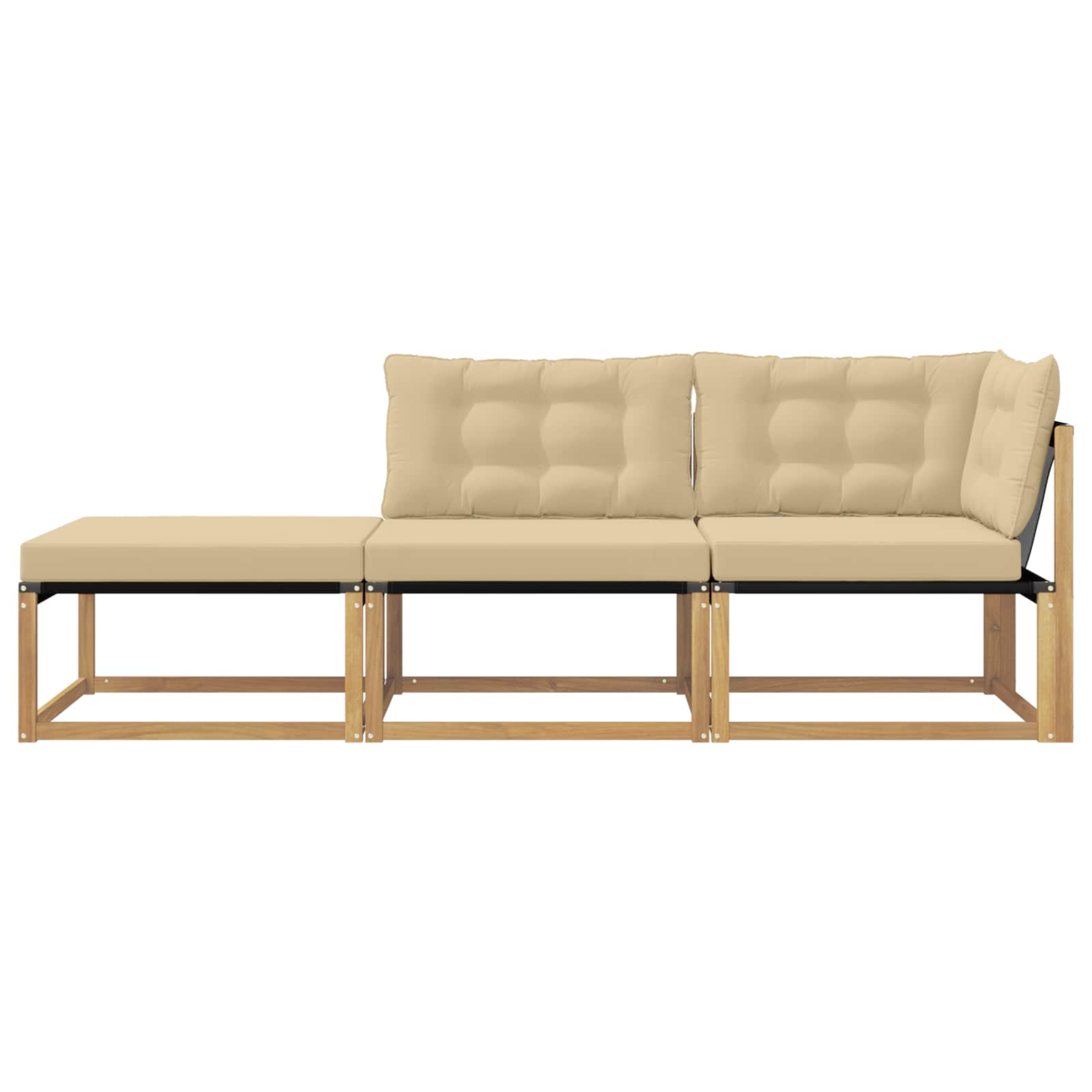 Sektionel sofa enheder med pude Hvid 241,5 x 83 x 73 cm