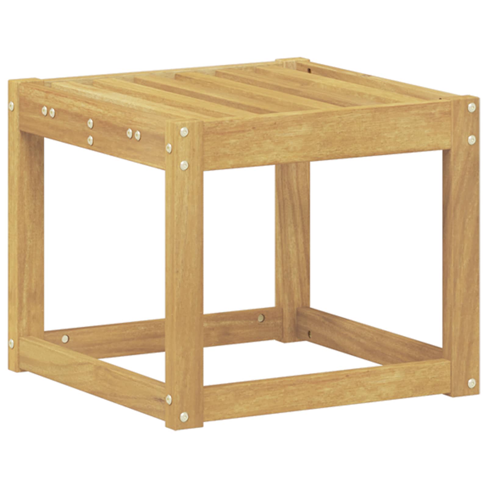 Udendørs Skammel Bænk Hvid 43 x 43 x 37 cm Massivt Akacietræ