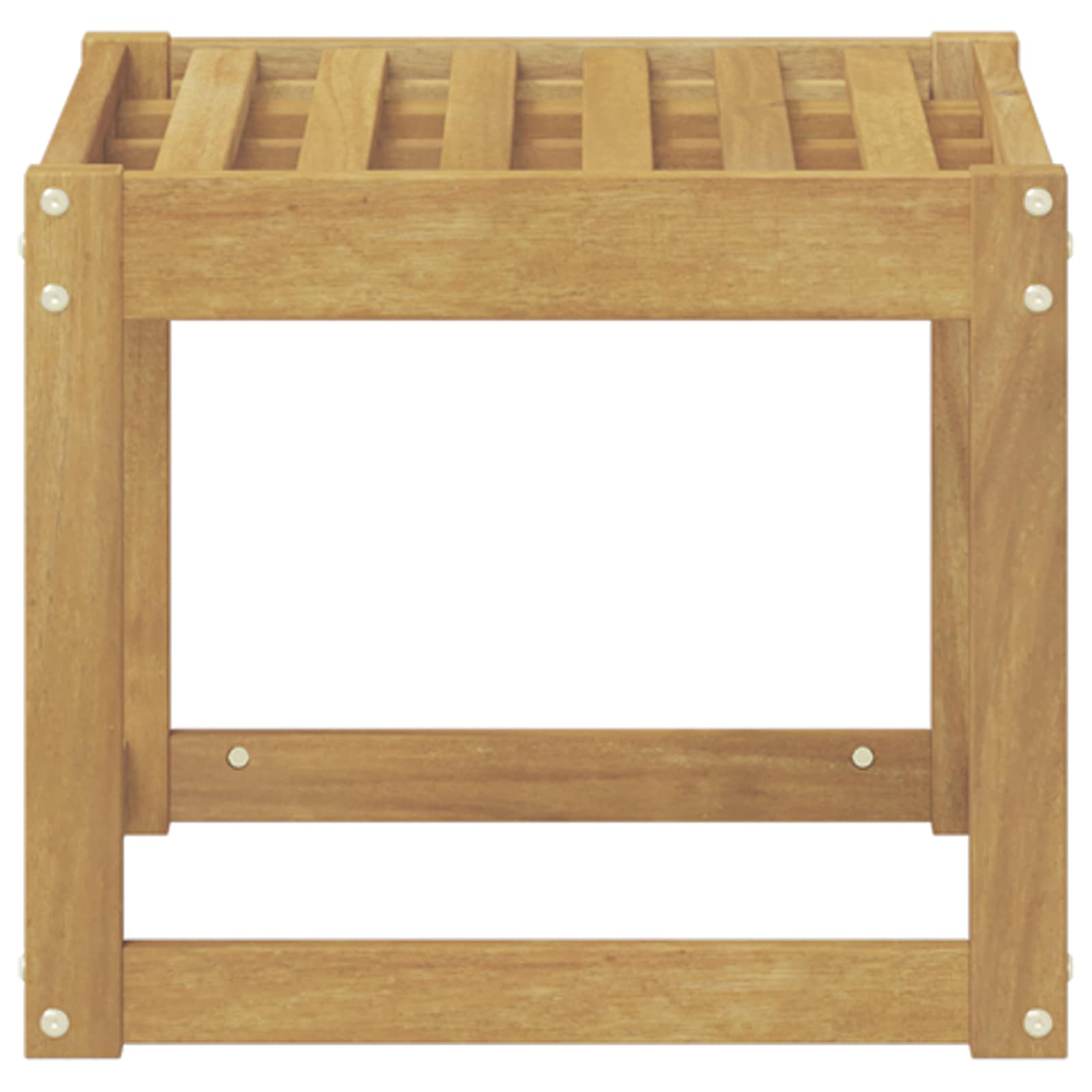 Udendørs Skammel Bænk Hvid 43 x 43 x 37 cm Massivt Akacietræ