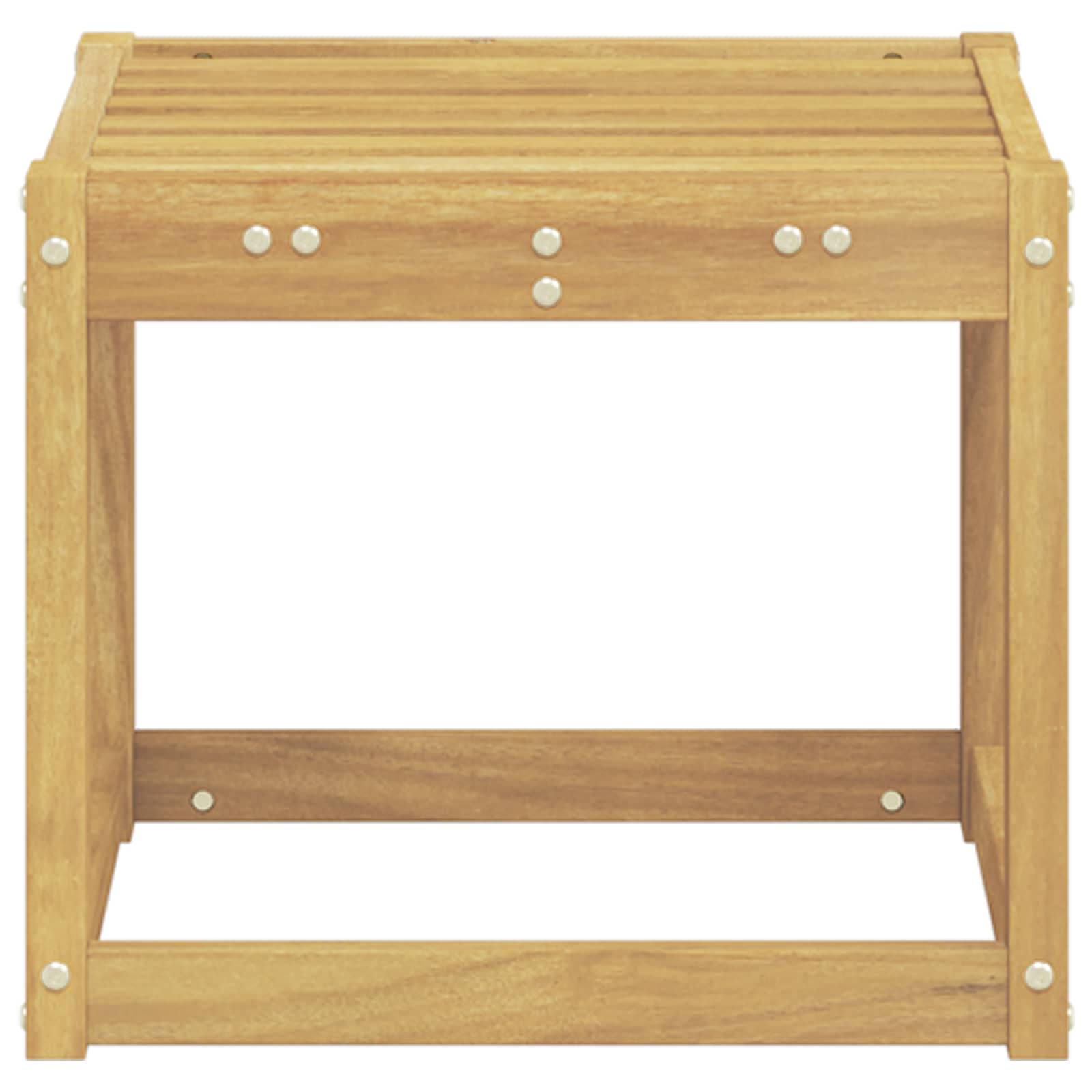 Udendørs Skammel Bænk Hvid 43 x 43 x 37 cm Massivt Akacietræ