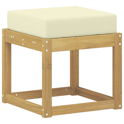 Udendørs Skammel Bænk Hvid 43 x 43 x 45 cm Massivt Akacietræ