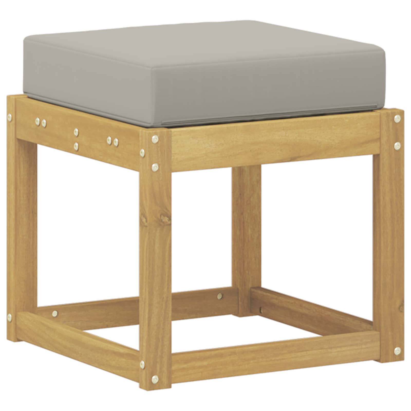 Udendørs Skammel Bænk Hvid 43 x 43 x 45 cm Massivt Akacietræ