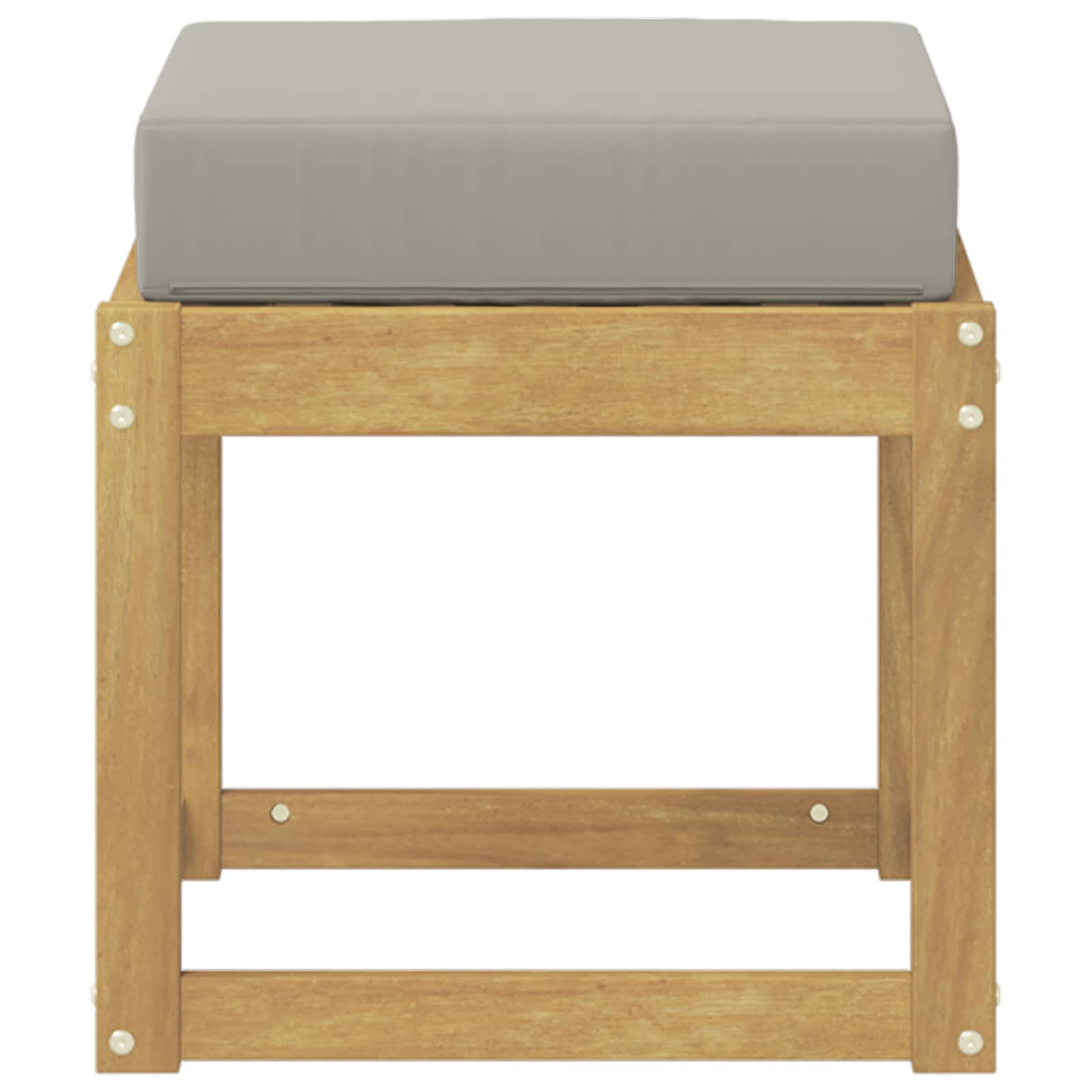 Udendørs Skammel Bænk Hvid 43 x 43 x 45 cm Massivt Akacietræ