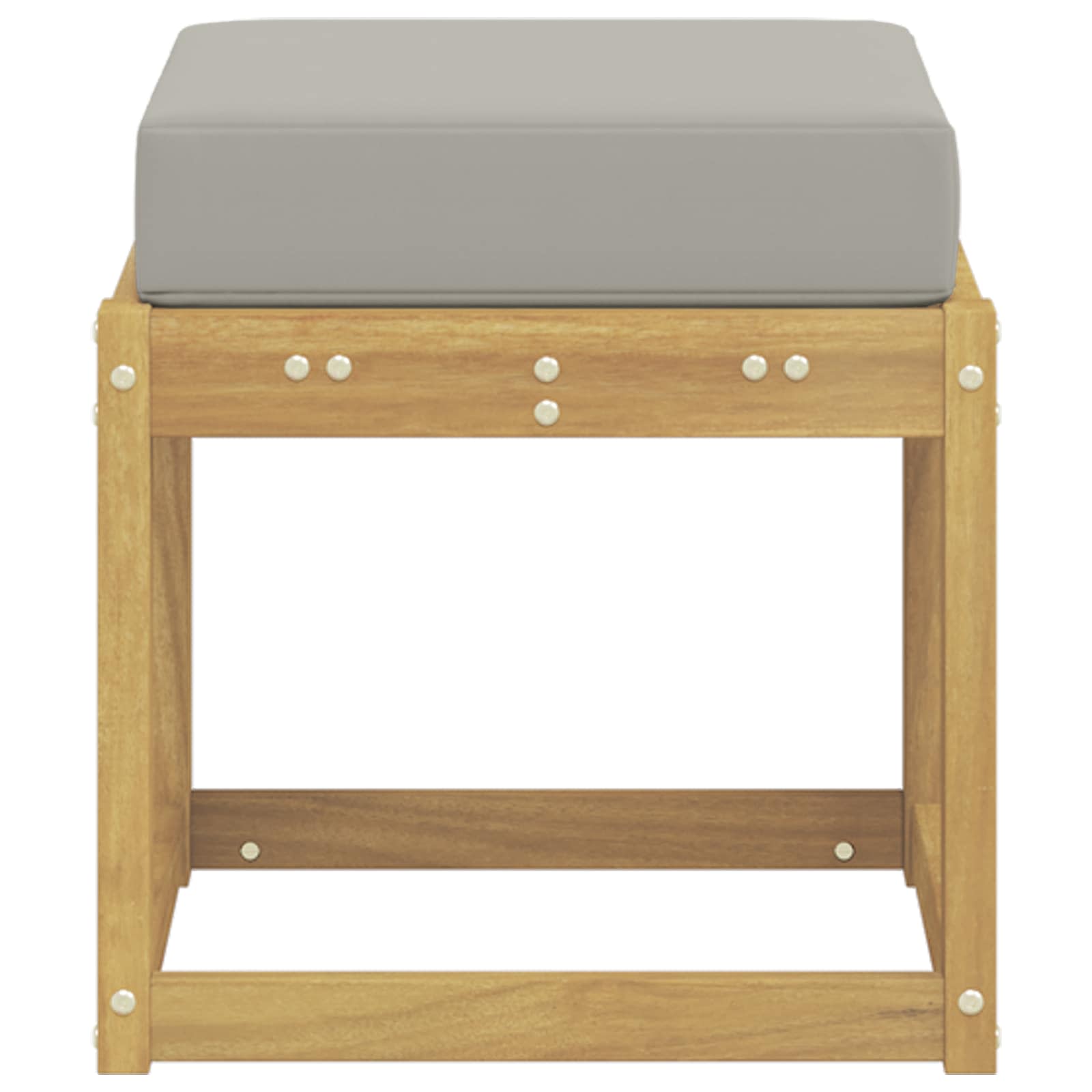 Udendørs Skammel Bænk Hvid 43 x 43 x 45 cm Massivt Akacietræ
