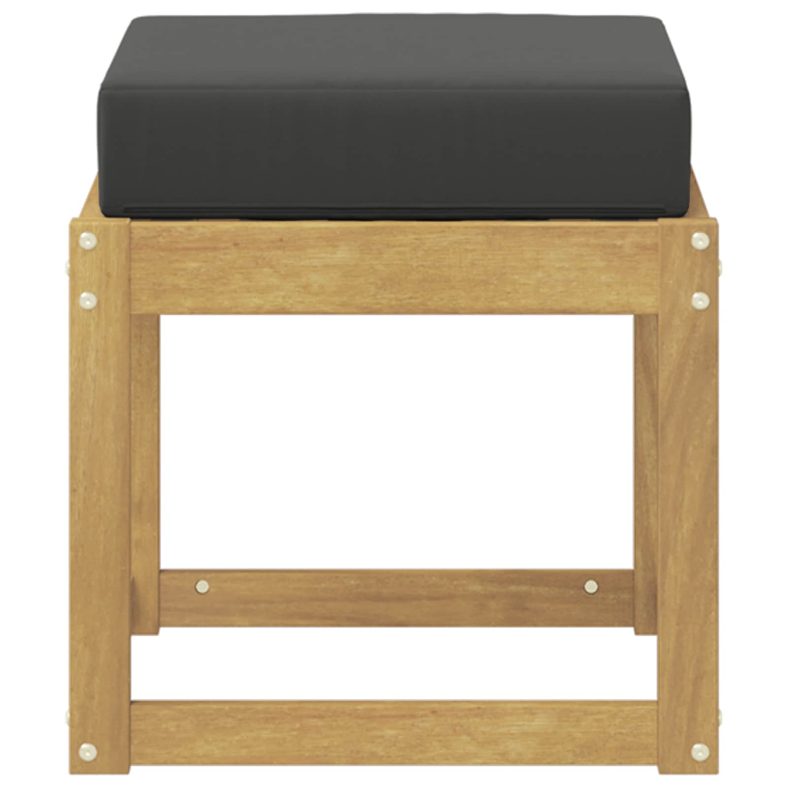 Udendørs Skammel Bænk Hvid 43 x 43 x 45 cm Massivt Akacietræ