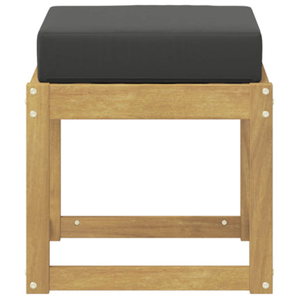 Udendørs Skammel Bænk Hvid 43 x 43 x 45 cm Massivt Akacietræ