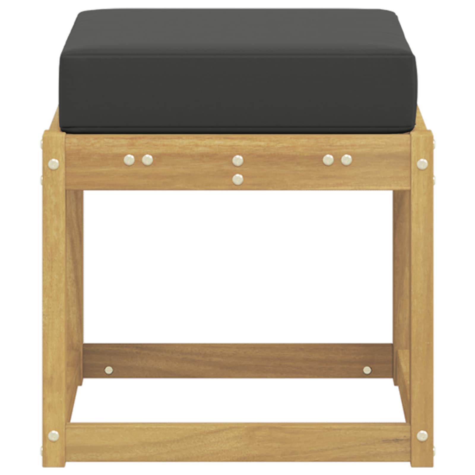 Udendørs Skammel Bænk Hvid 43 x 43 x 45 cm Massivt Akacietræ