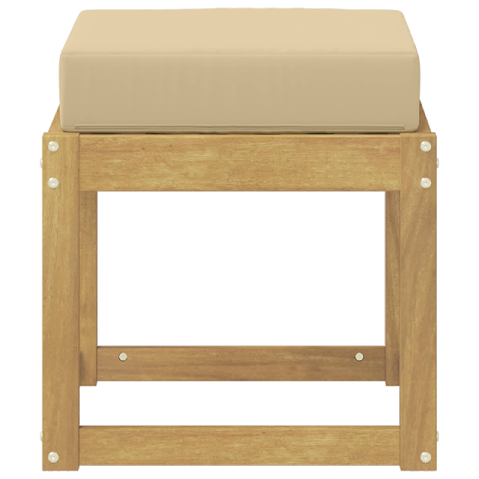 Udendørs Skammel Bænk Hvid 43 x 43 x 45 cm Massivt Akacietræ