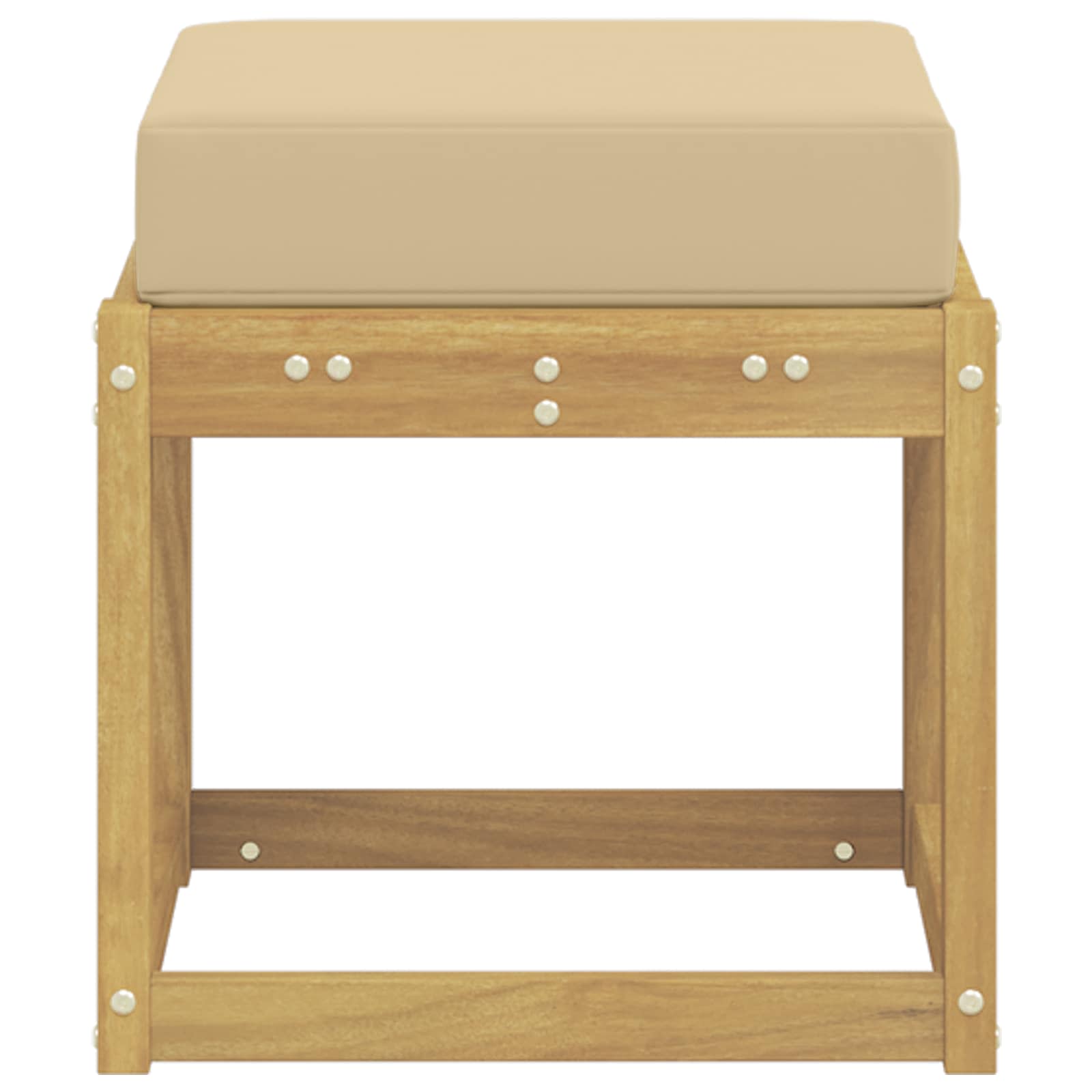 Udendørs Skammel Bænk Hvid 43 x 43 x 45 cm Massivt Akacietræ