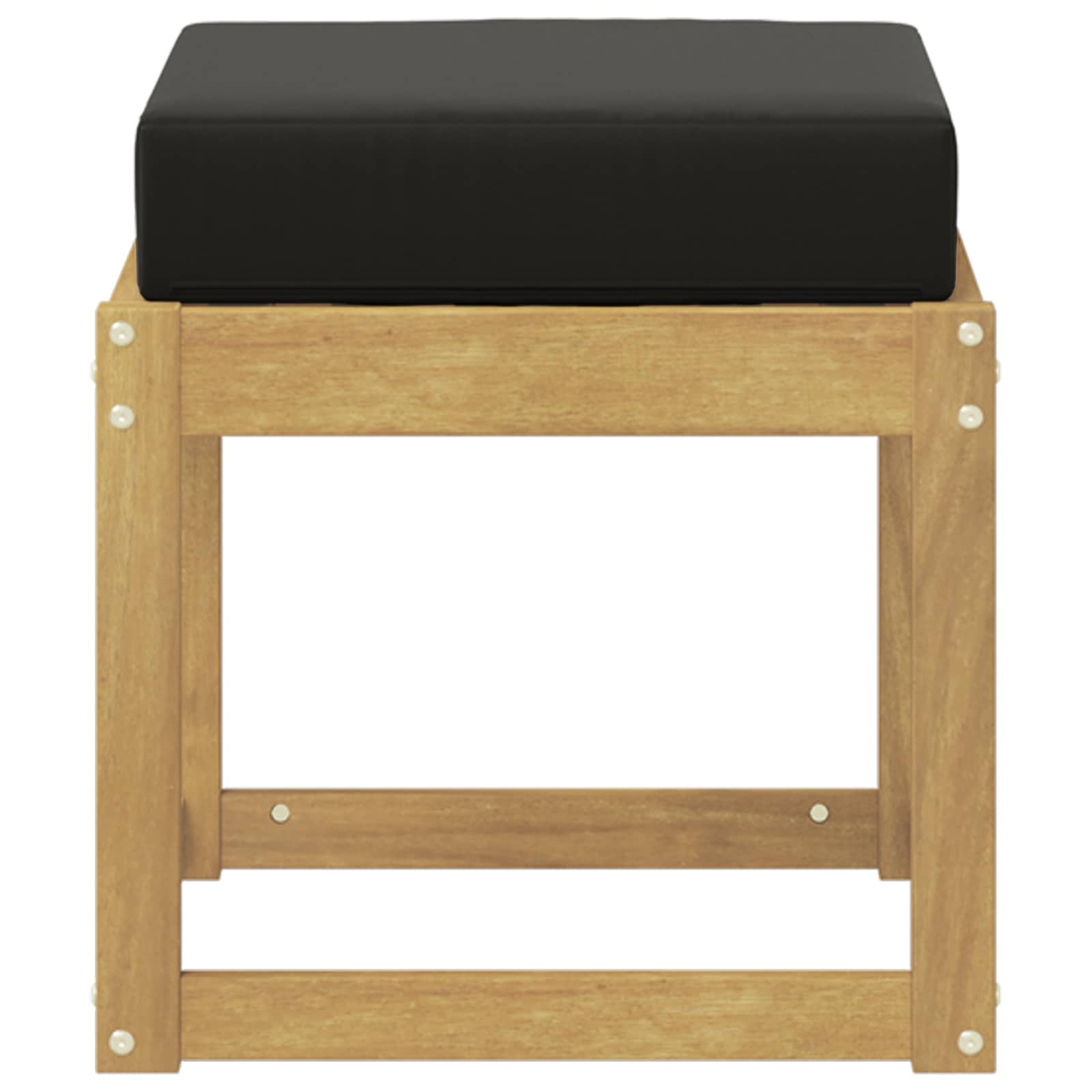 Udendørs Skammel Bænk Hvid 43 x 43 x 45 cm Massivt Akacietræ