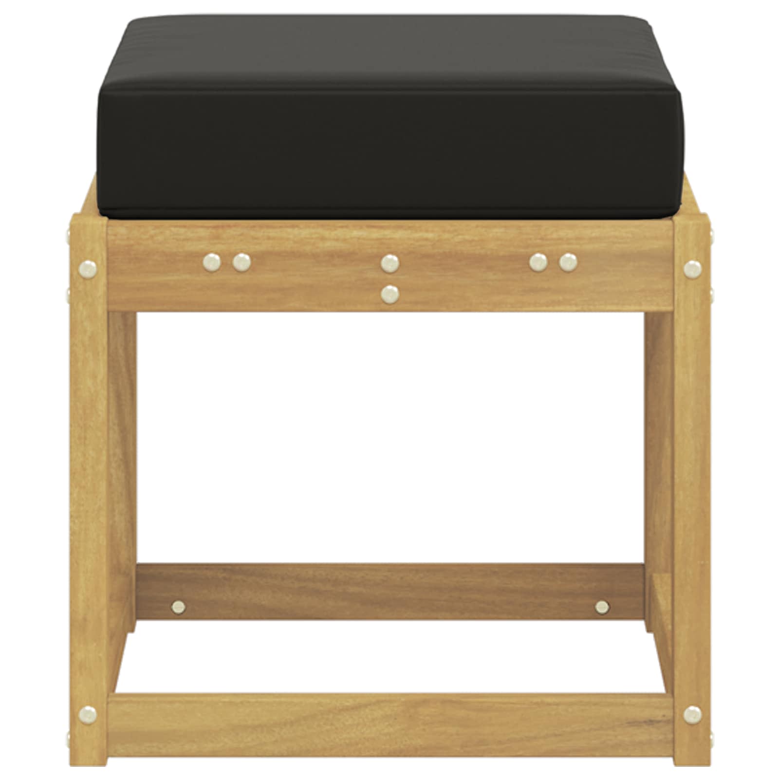 Udendørs Skammel Bænk Hvid 43 x 43 x 45 cm Massivt Akacietræ