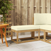 Udendørs Skammel Bænk Hvid 80 x 43 x 45 cm Massivt Akacietræ