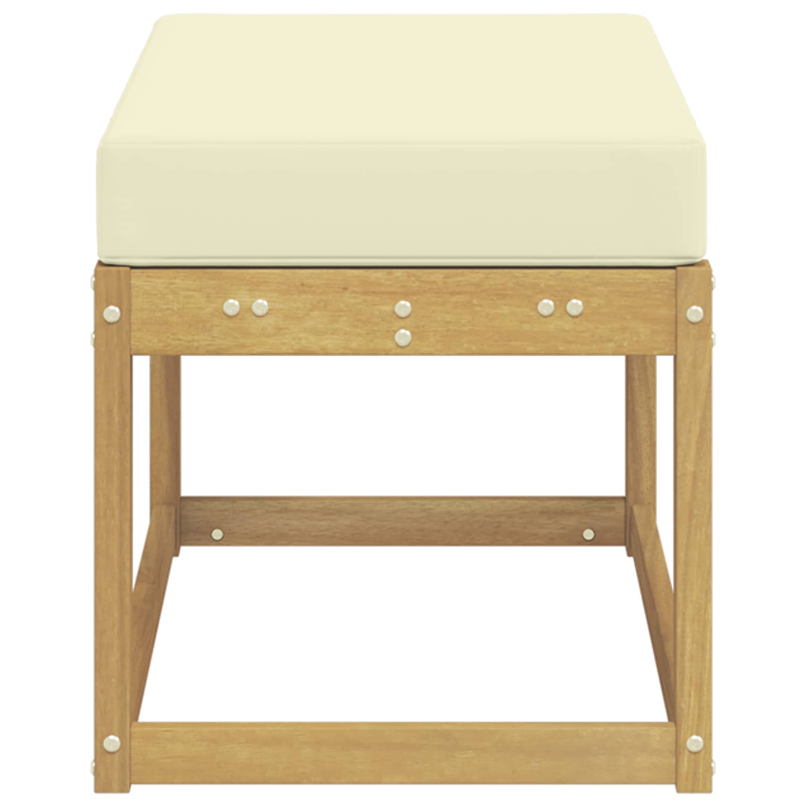 Udendørs Skammel Bænk Hvid 80 x 43 x 45 cm Massivt Akacietræ