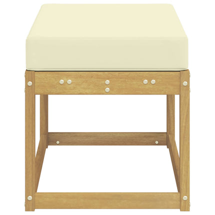 Udendørs Skammel Bænk Hvid 80 x 43 x 45 cm Massivt Akacietræ