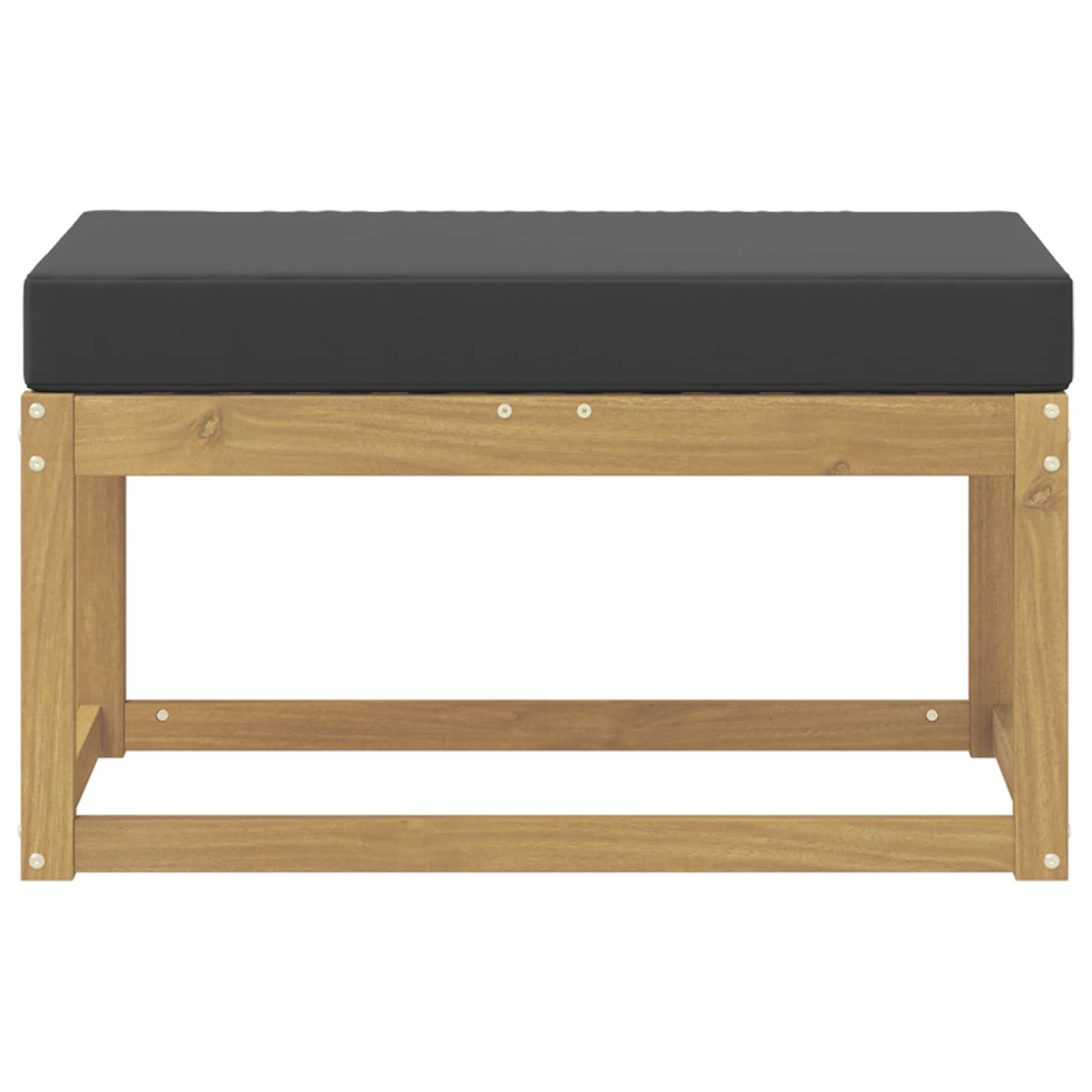 Udendørs Skammel Bænk Hvid 80 x 43 x 45 cm Massivt Akacietræ