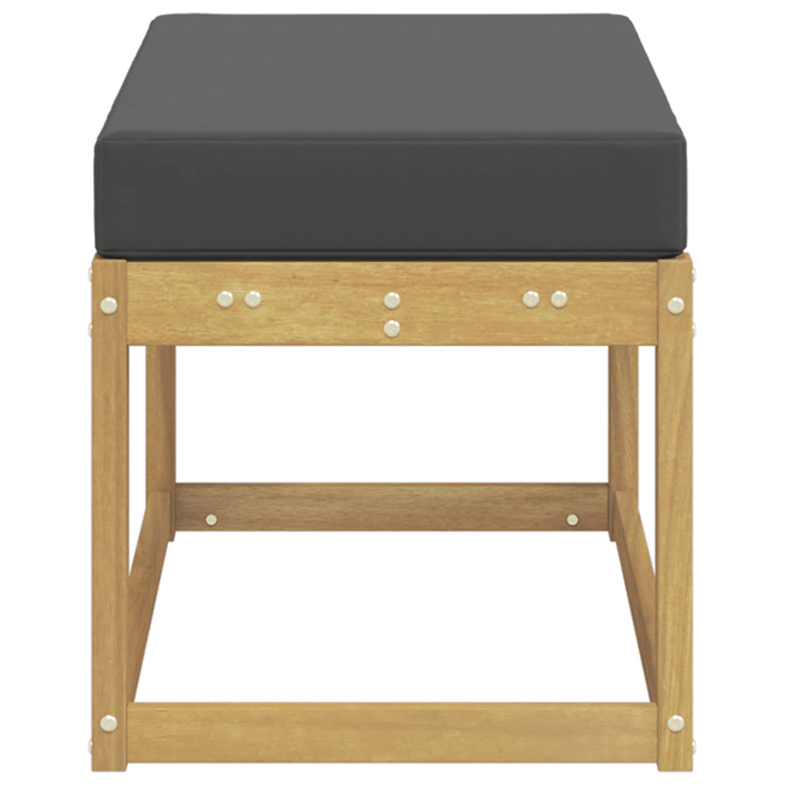Udendørs Skammel Bænk Hvid 80 x 43 x 45 cm Massivt Akacietræ