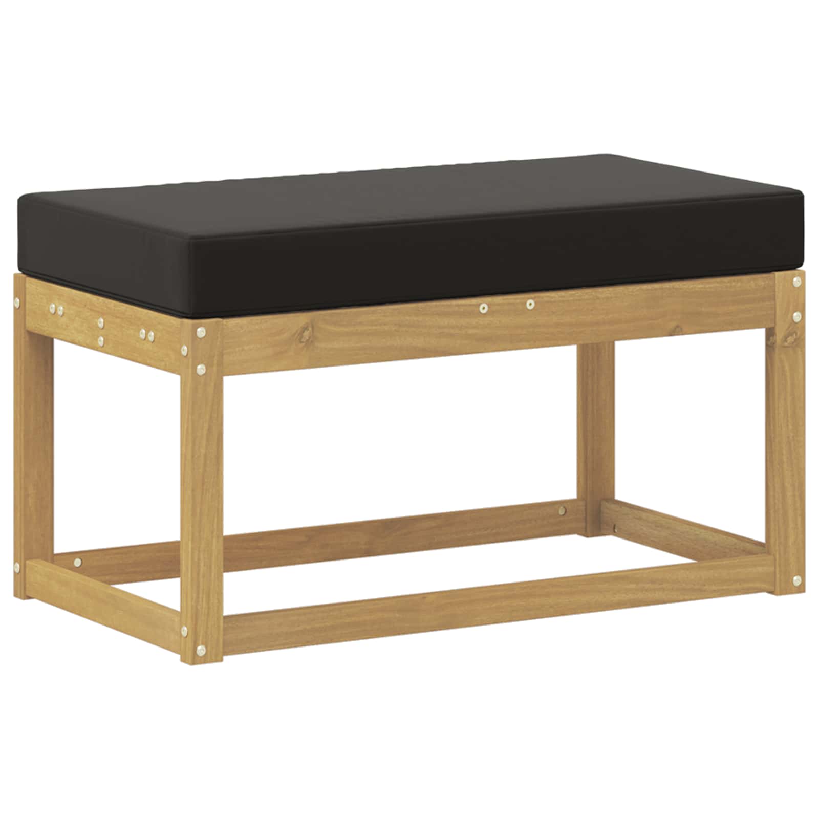 Udendørs Skammel Bænk Hvid 80 x 43 x 45 cm Massivt Akacietræ