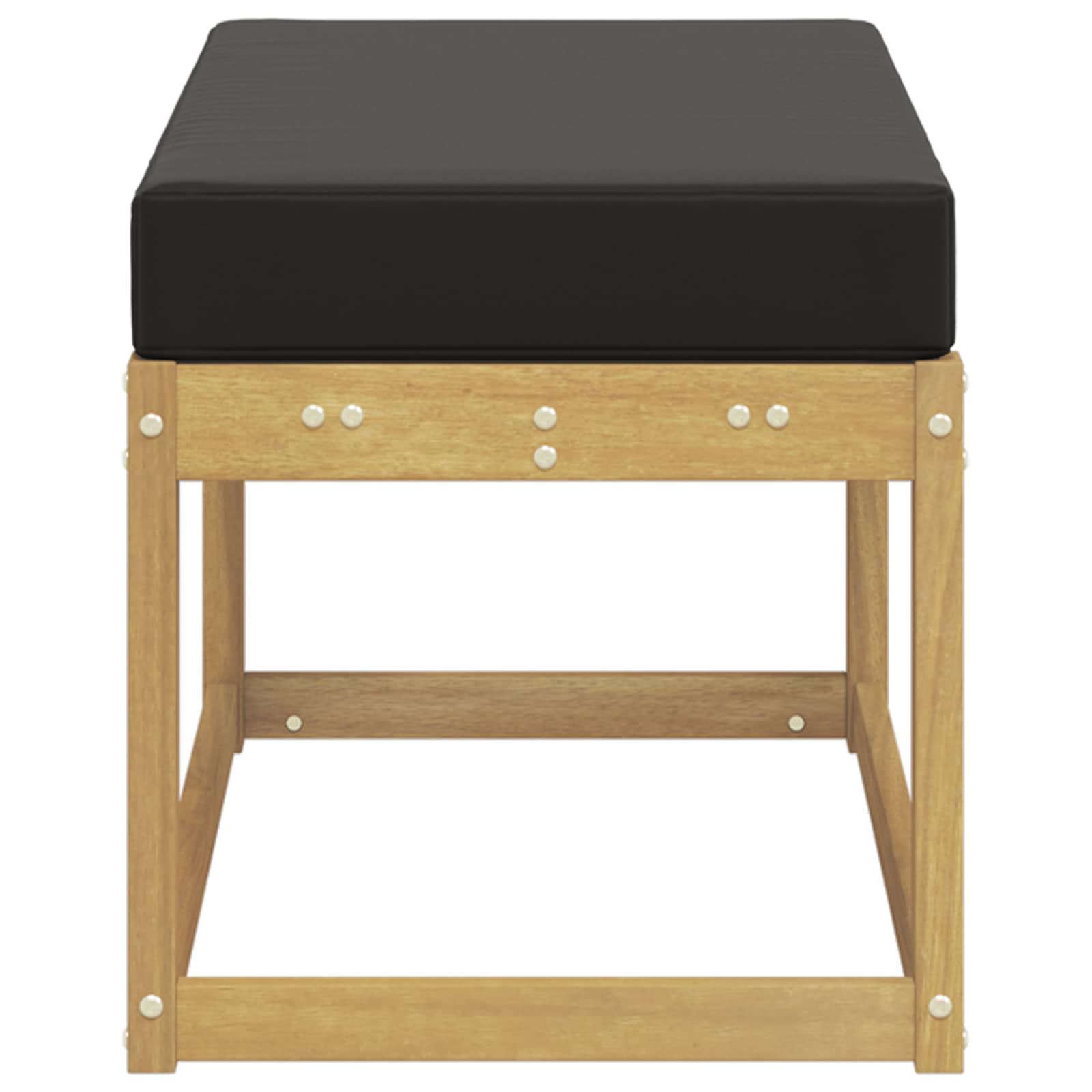 Udendørs Skammel Bænk Hvid 80 x 43 x 45 cm Massivt Akacietræ