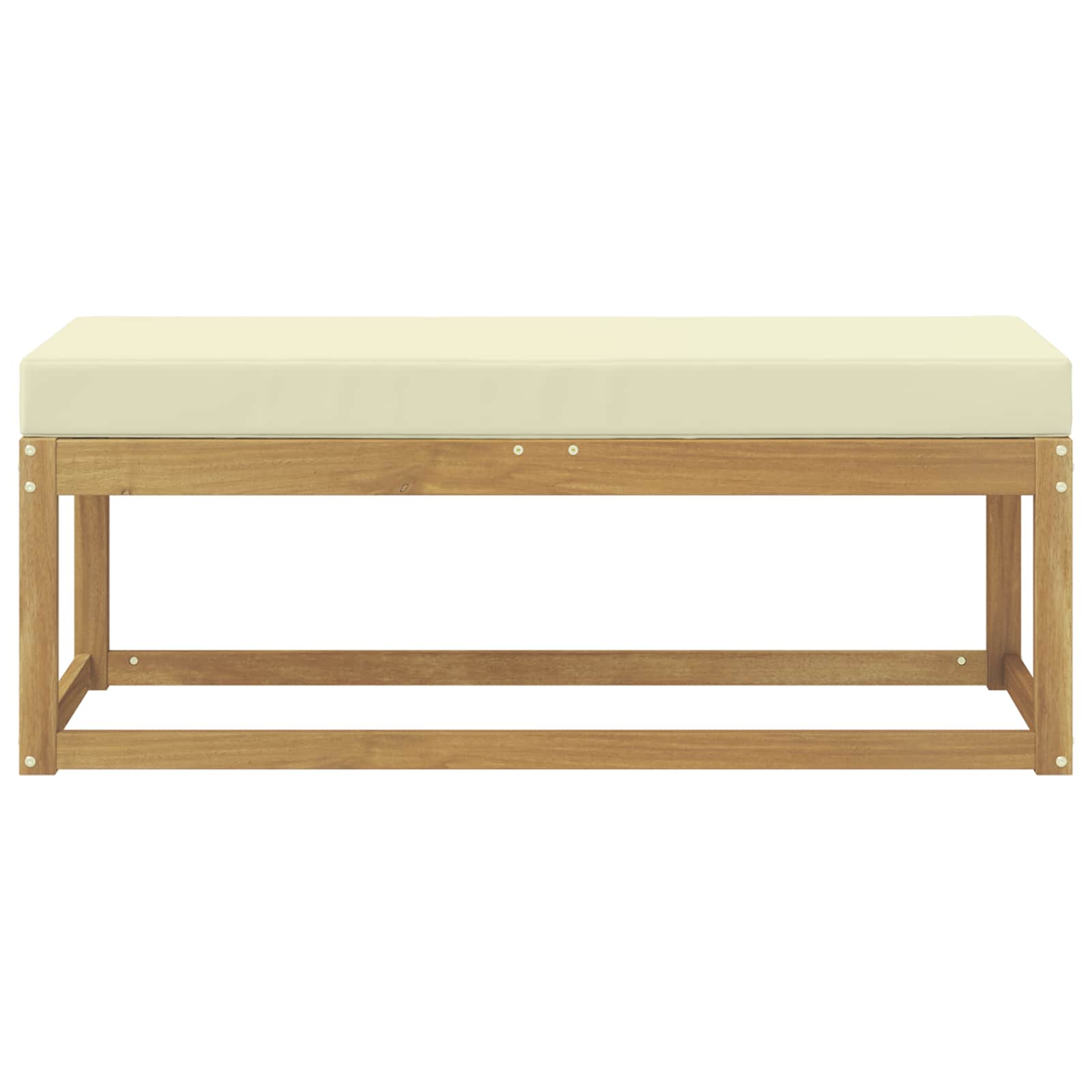 Udendørs Skammel Bænk Hvid 115 x 43 x 45 cm Massivt Akacietræ