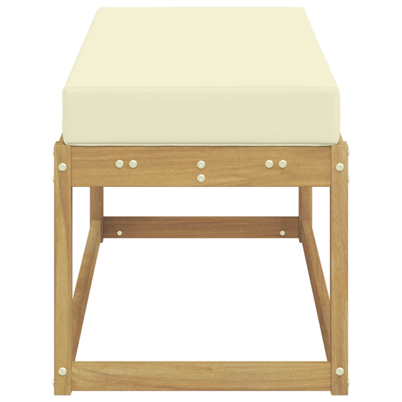 Udendørs Skammel Bænk Hvid 115 x 43 x 45 cm Massivt Akacietræ