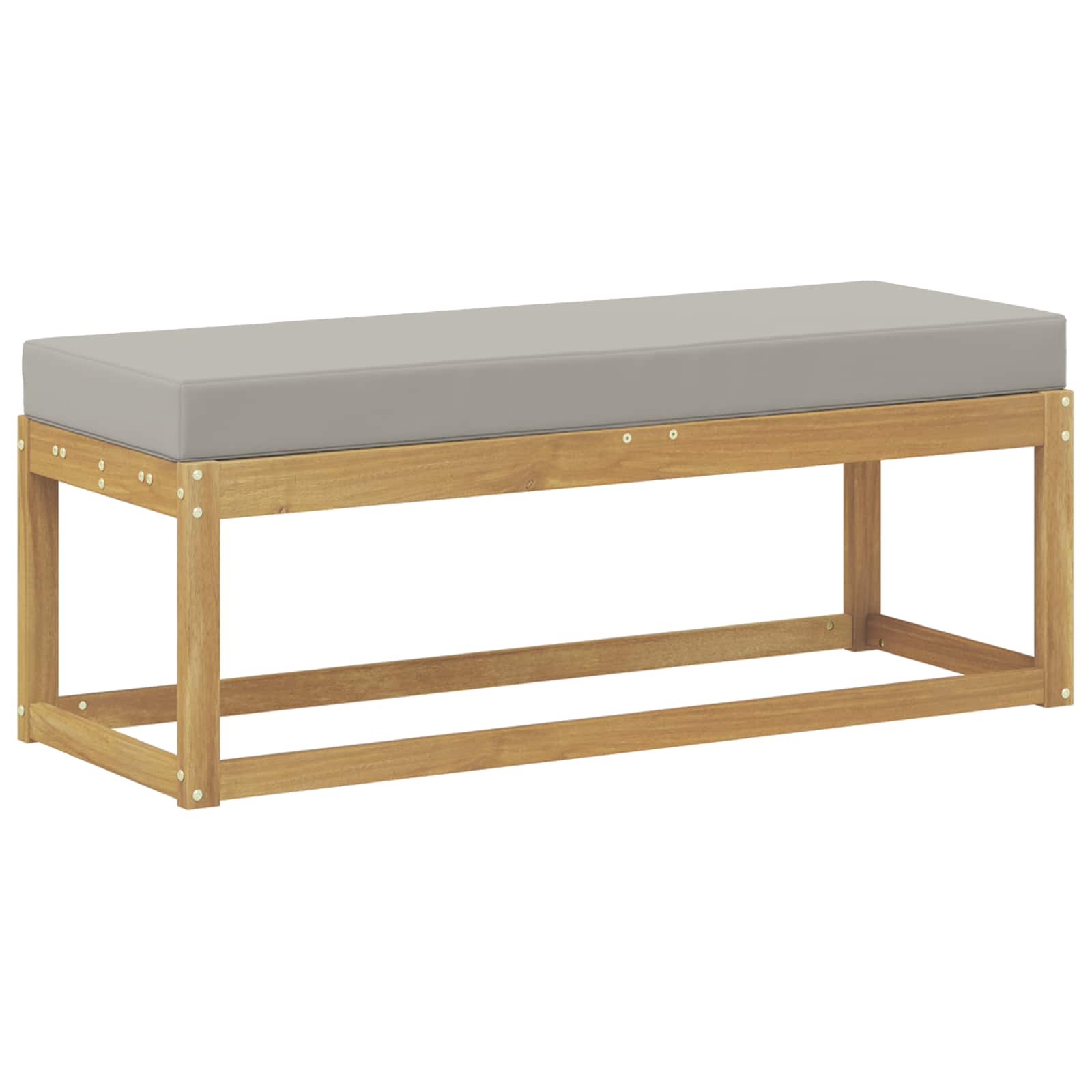 Udendørs Skammel Bænk Hvid 115 x 43 x 45 cm Massivt Akacietræ
