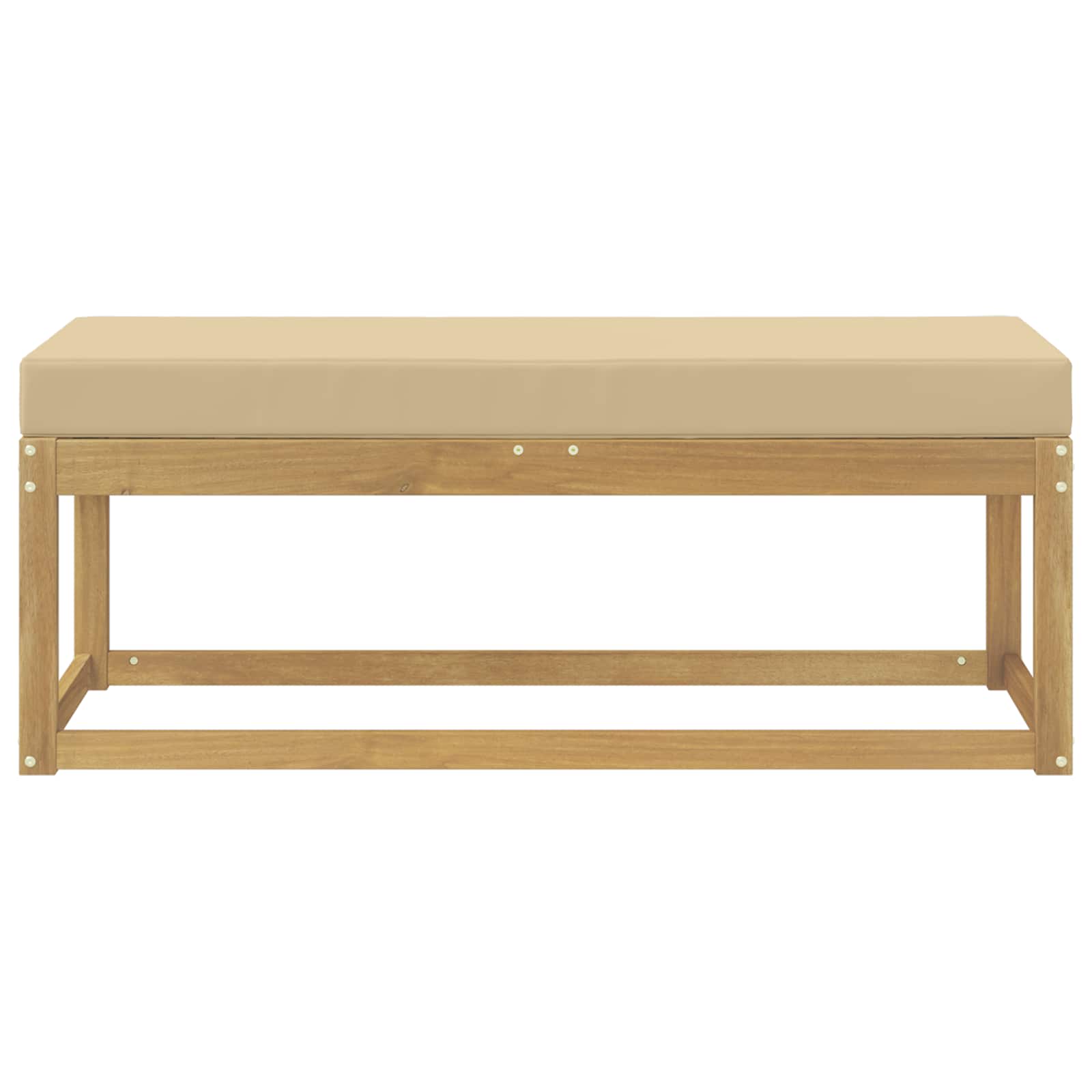 Udendørs Skammel Bænk Hvid 115 x 43 x 45 cm Massivt Akacietræ