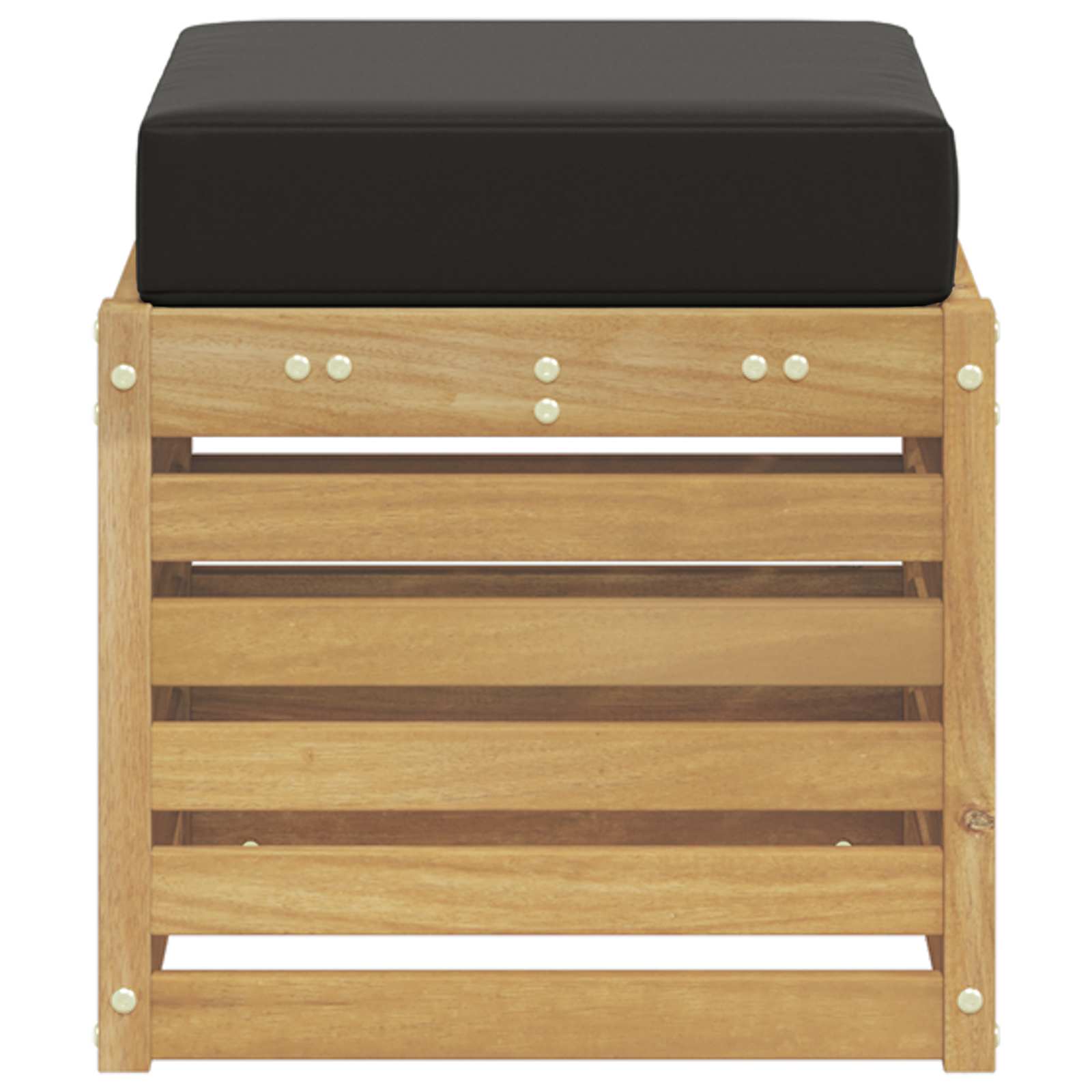Udendørs Skammel Bænk Hvid 43 x 43 x 45 cm Massivt Akacietræ
