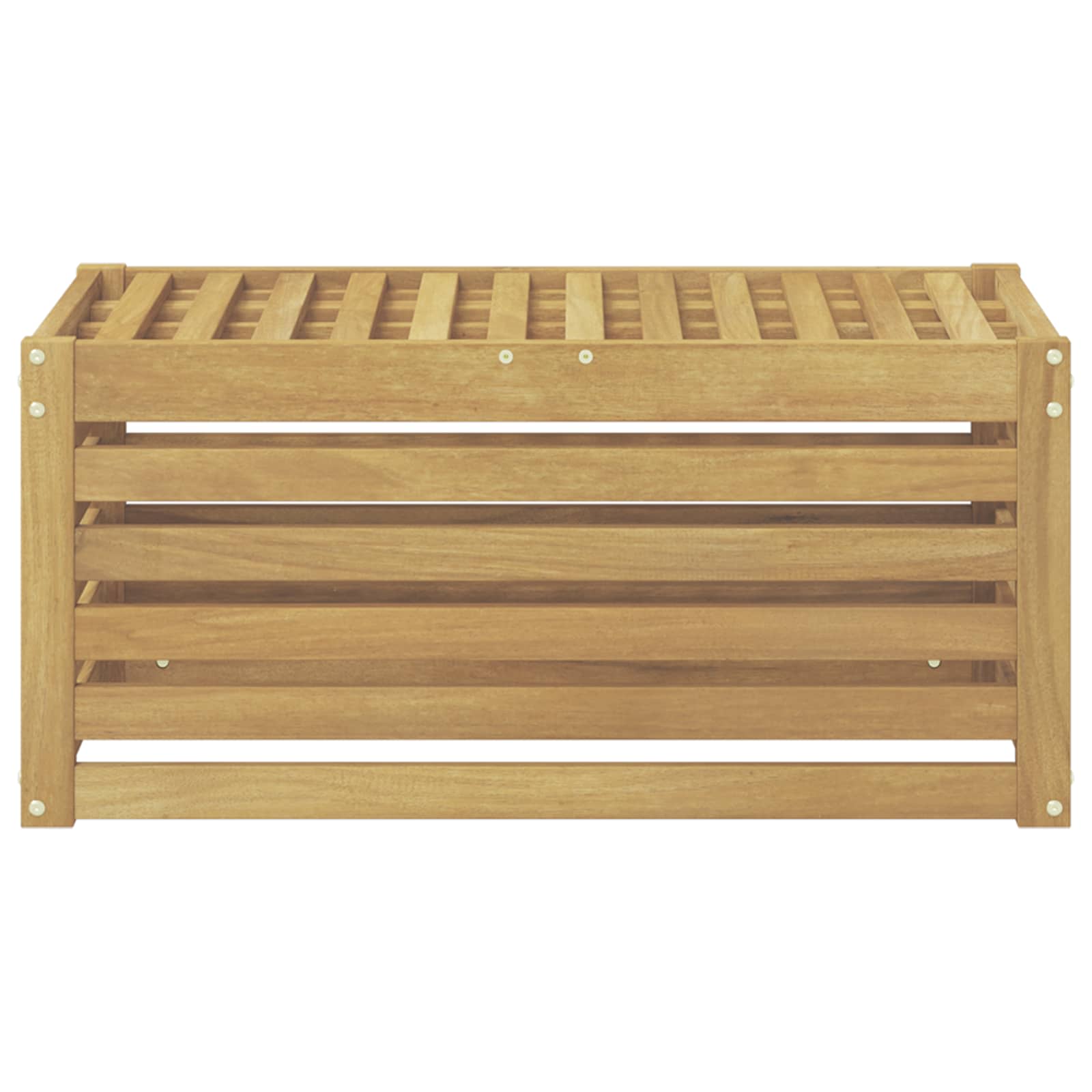 Udendørs Skammel Bænk Hvid 79 x 43 x 37 cm Massivt Akacietræ