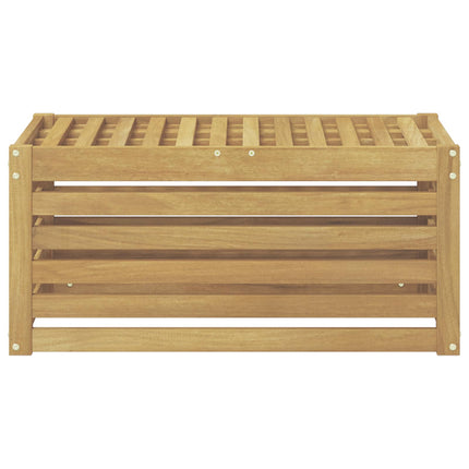 Udendørs Skammel Bænk Hvid 79 x 43 x 37 cm Massivt Akacietræ