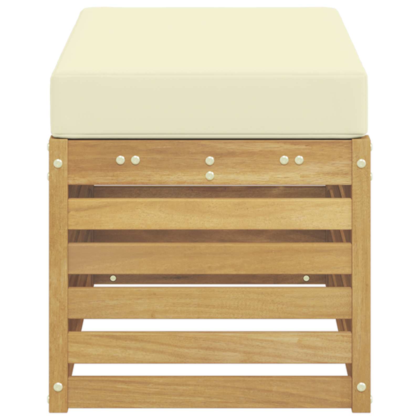 Udendørs Skammel Bænk Hvid 80 x 43 x 45 cm Massivt Akacietræ