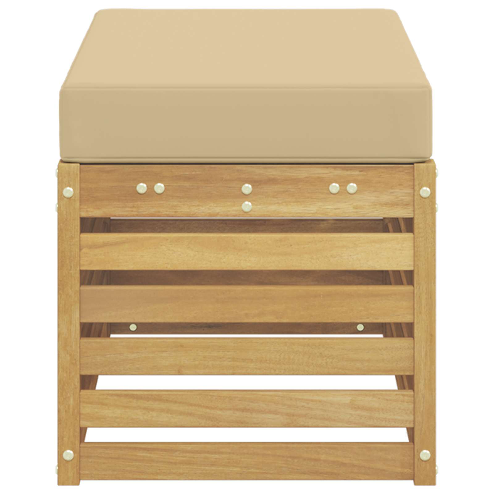 Udendørs Skammel Bænk Hvid 80 x 43 x 45 cm Massivt Akacietræ