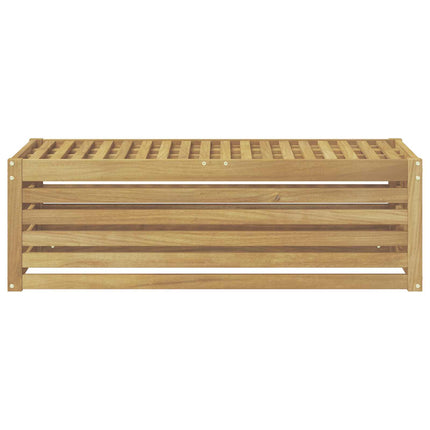 Udendørs Skammel Bænk Hvid 115 x 43 x 37 cm Massivt Akacietræ