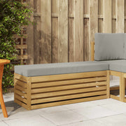 Udendørs Skammel Bænk Hvid 115 x 43 x 45 cm Massivt Akacietræ