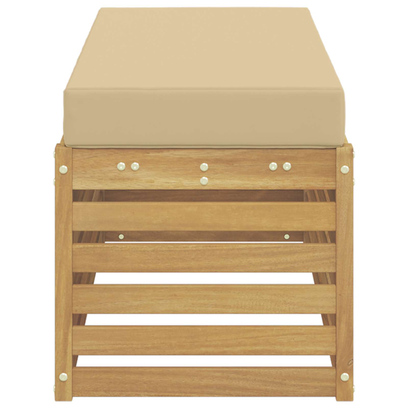 Udendørs Skammel Bænk Hvid 115 x 43 x 45 cm Massivt Akacietræ