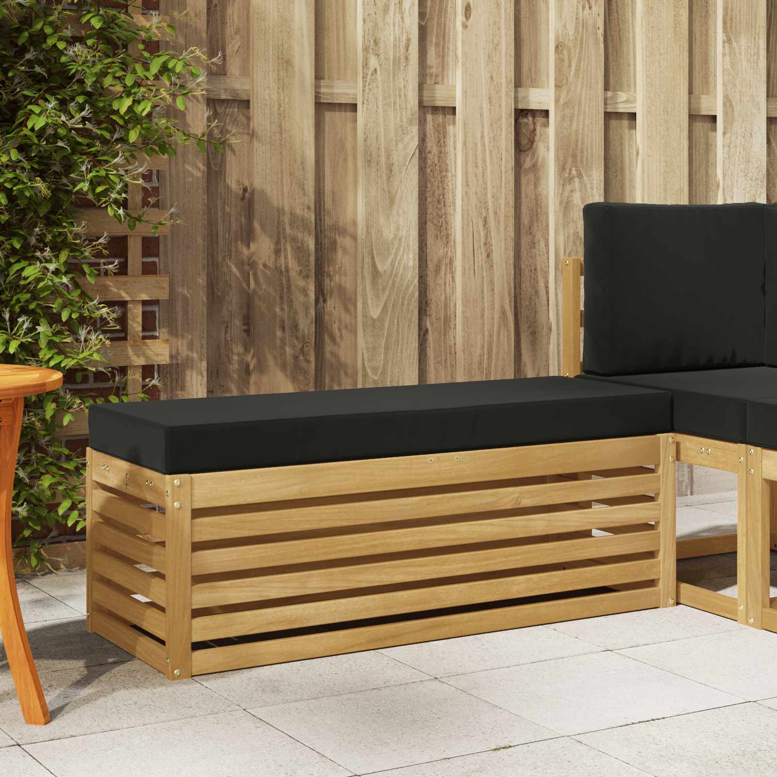 Udendørs Skammel Bænk Hvid 115 x 43 x 45 cm Massivt Akacietræ