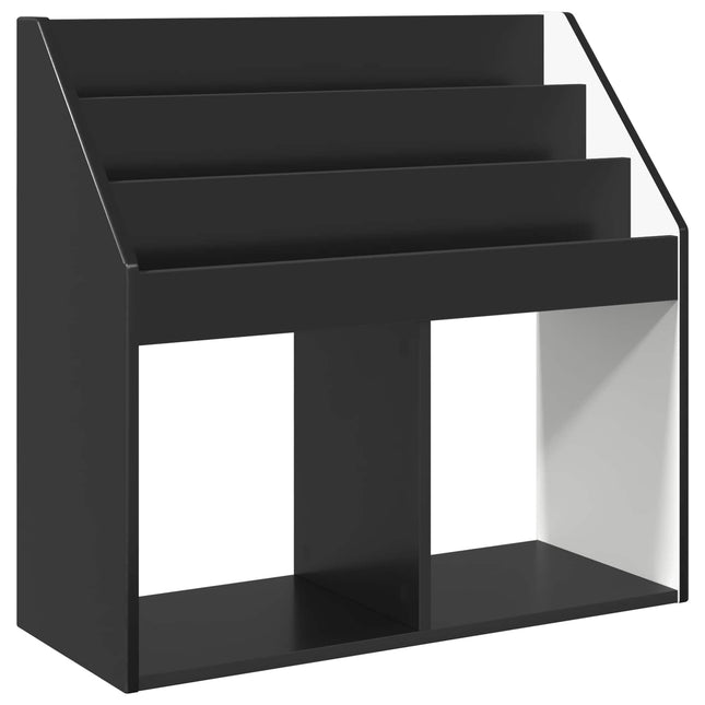 Børnebogreol Sort 72,5 x 29,5 x 69 cm Konstrueret træ