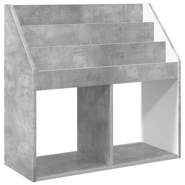 Børnebogreol Beton Grå 72,5 x 29,5 x 69 cm Konstrueret træ