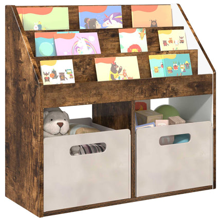 Børnebogreol Røget eg 72,5 x 29,5 x 69 cm Konstrueret træ