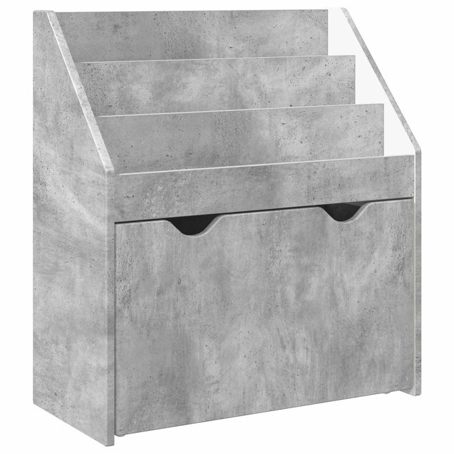 Børnebogreol Beton Grå 60 x 29,5 x 69 cm Konstrueret træ